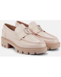 Christian Louboutin - Cl Moc Lug Patent Leather Loafers - Lyst