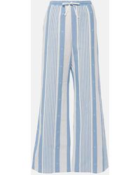 Givenchy - 4g Striped Cotton And Linen Wide-leg Pants - Lyst