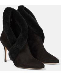 Manolo Blahnik - Nestanu 105 Suede Ankle Boots - Lyst