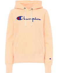 Champion Logo Cotton Hoodie - Orange