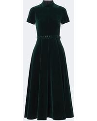 Emilia Wickstead - Camilla Belted Cotton Velvet Midi Dress - Lyst