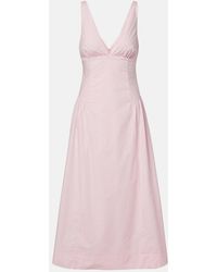 Posse - Lindie Cotton Poplin Midi Dress - Lyst