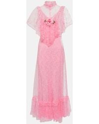 Rodarte - Floral-Applique Lace Maxi Dress - Lyst