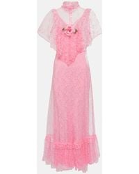 Rodarte - Floral-applique Lace Maxi Dress - Lyst