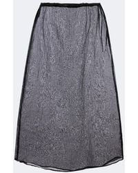 Prada - Cotton Organdy Midi Skirt - Lyst