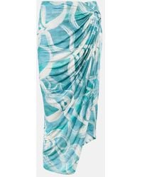 Louisa Ballou - Coastline Printed Midi Skirt - Lyst