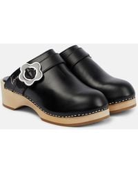KENZO - Buckle-Detail Leather Clogs - Lyst