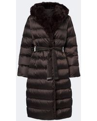 Max Mara - Belted Hooded Puffer Coat - Lyst