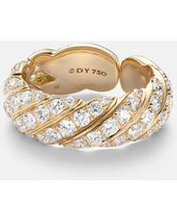 David Yurman - Sculpted Cable Flex 18Kt Ring With Diamonds - Lyst