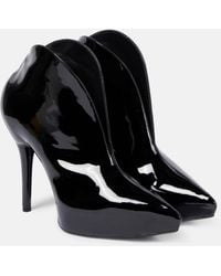 Alaïa - Booties Slick Patent Leather Ankle Boots - Lyst