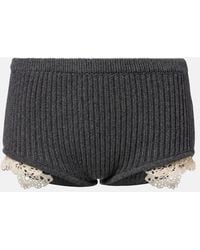 Magda Butrym - Crochet-Trimmed Cashmere Shorts - Lyst