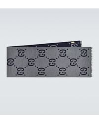 Gucci - Gg Jacquard Wool-Silk Scarf - Lyst