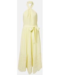 Elie Saab - Halterneck Silk-Blend Midi Dress - Lyst