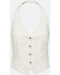 Veronica Beard - Arabella Halterneck Linen-Blend Vest - Lyst