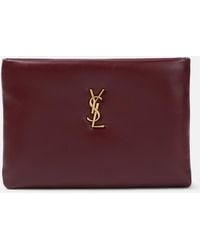 Saint Laurent - Calypso Small Leather Pouch - Lyst