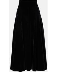 Norma Kamali - Jupe Midi Grace En Velours - Lyst