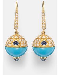 Marina B - 18Kt Earrings With, Sapphire, And Diamonds - Lyst