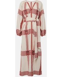 Johanna Ortiz - Vestido Midi De Algodon Estampado - Lyst