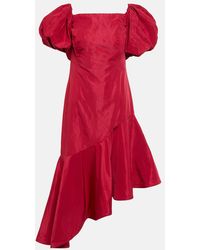Polo Ralph Lauren - Ruffled Taffeta Midi Dress - Lyst