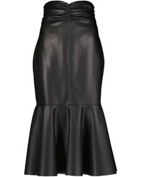 Philosophy Di Lorenzo Serafini Faux Leather Fluted Midi Skirt - Black