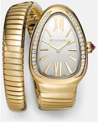 BVLGARI - Serpenti Tubogas 35Mm 18Kt Watch With Diamonds And Tourmaline - Lyst