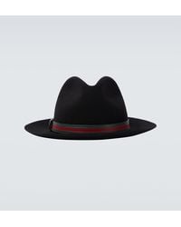 Gucci - Web Stripe Wool Panama Hat - Lyst