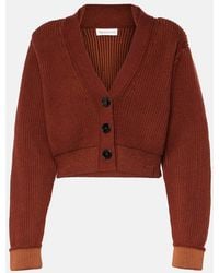 Victoria Beckham - Cropped Wool-Blend Cardigan - Lyst