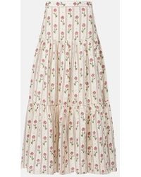 Agua Bendita - Bergamota Floral Linen Maxi Skirt - Lyst