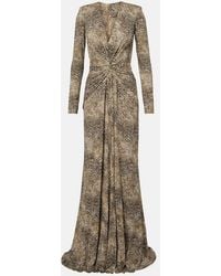 Elie Saab - Animalier Printed Jersey Gown - Lyst