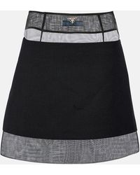 Prada - Minifalda de tiro alto - Lyst