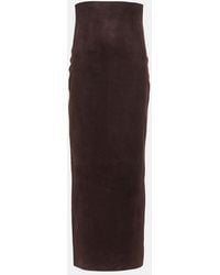 KHAITE - Loxley Suede Pencil Skirt - Lyst