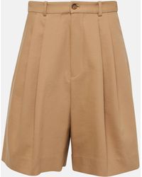 Polo Ralph Lauren - Pleated Cotton And Wool Shorts - Lyst