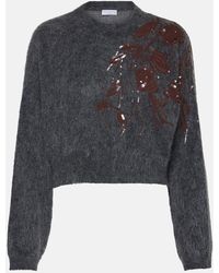 Brunello Cucinelli - Mohair, Wool And Cashmere-blend Sweater - Lyst