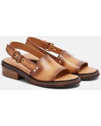 Miu Miu - Leather Slingback Sandals - Lyst