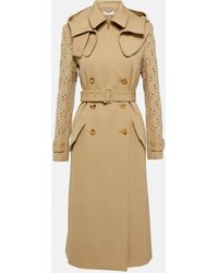 Chloé - Trench-coat en laine vierge a broderies anglaises - Lyst