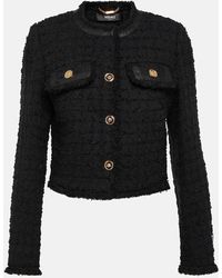 Versace - Cropped-Jacke aus Boucle - Lyst