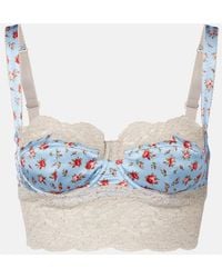 Dolce & Gabbana - Bh Aus Seide Und Baumwolle Mit Spitze - Lyst