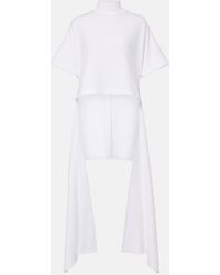 Alaïa - Asymmetric Cotton-Blend Jersey T-Shirt - Lyst