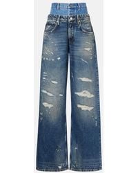 Dolce & Gabbana - Distressed Layered High-Rise Wide-Leg Jeans - Lyst