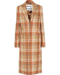 Acne Studios Checked Wool-blend Coat - Natural