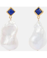 Sophie Buhai - Boucles d'oreilles Mer Large en or vermeil 18 ct, lapis-lazuli et perles baroques - Lyst