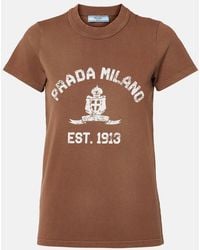 Prada - Washed T-Shirt With Logo Print - Lyst