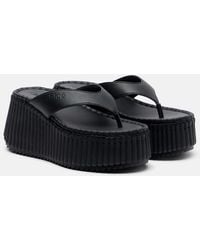 Chloé - Nama Leather Platform Thong Sandals - Lyst