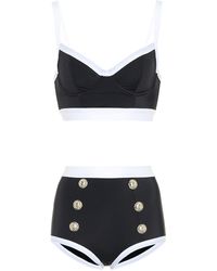 Balmain Verzierter Bikini - Schwarz