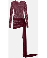 Bananhot - Aiden Draped Sheer Jersey Minidress - Lyst