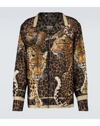 Dolce & Gabbana Leopard Printed Pyjama Shirt - Brown