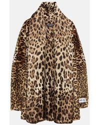Dolce & Gabbana - Oversized-mantel Aus Faux Fur Mit Leopardenprint - Lyst