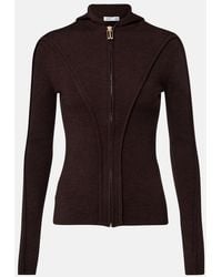 Victoria Beckham - Wool-Blend Jersey Zip-Up Hoodie - Lyst