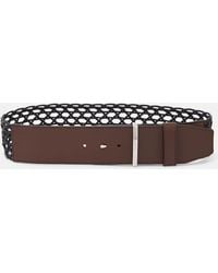 Max Mara - Guertel Aus Leder Und Canvas - Lyst