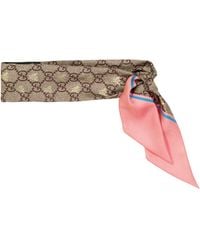 Gucci GG Jacquard Silk Scarf - Pink
